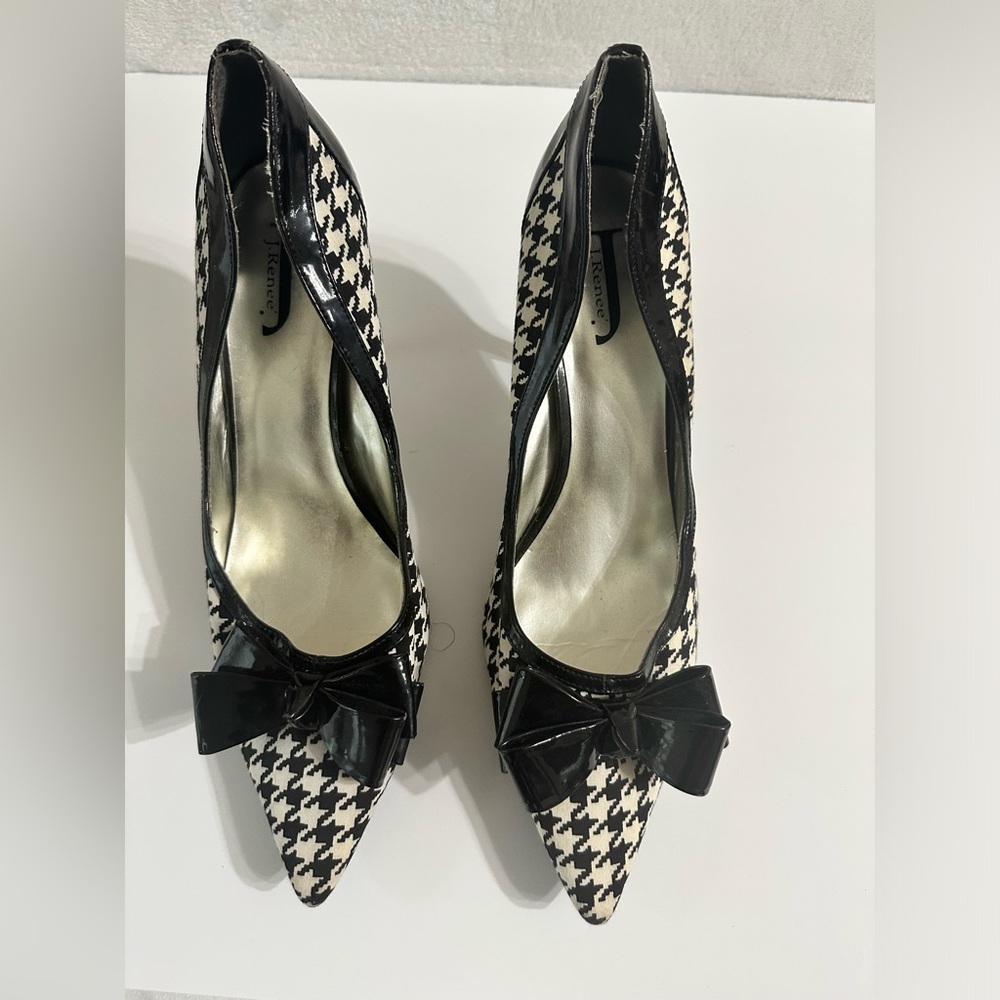 J. Renee shoes | black houndstooth with bow pumps| Size 13M US| Mildly used